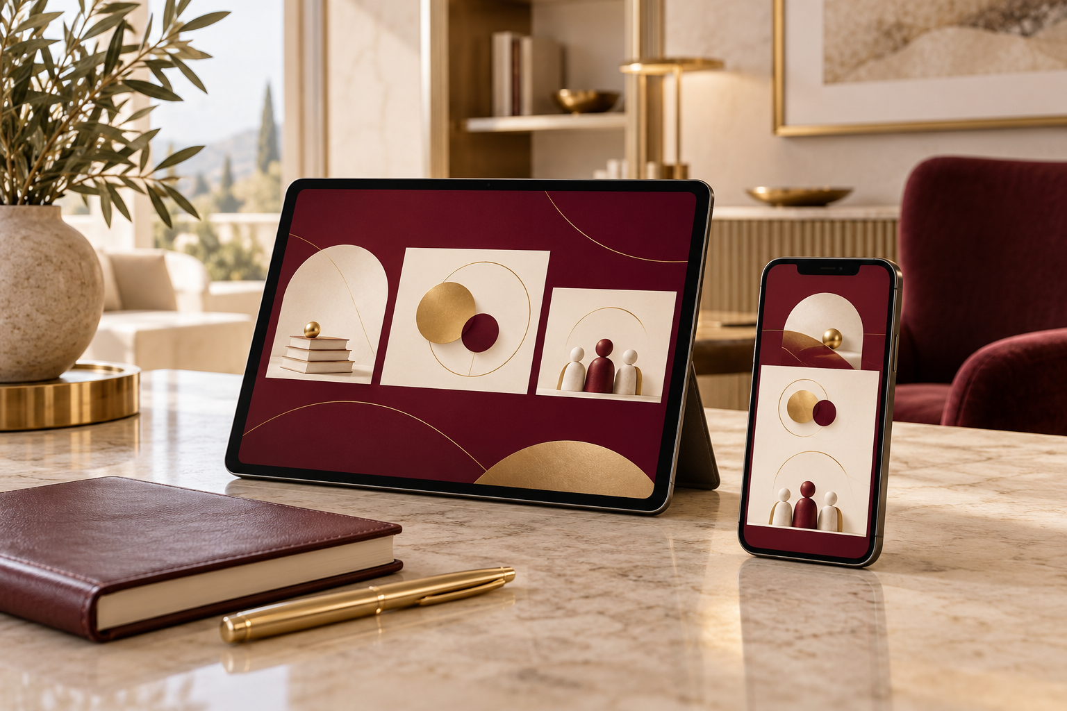 Conceptual tablet and smartphone illustrating a future TEA digital experience