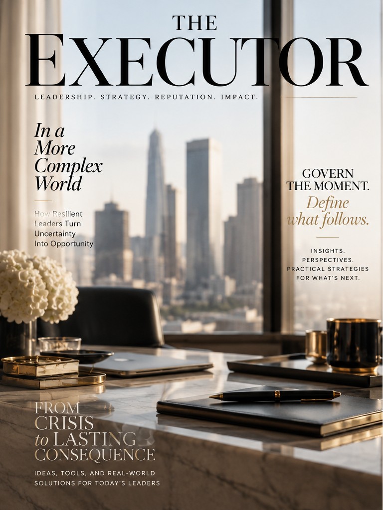 The Executor editorial cover: leadership, strategy, reputation, impact